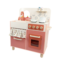 Juego de Cocina de Madera Rosa, Ecológico y Moderno, Multifuncional y Educativo, Juguetes de Cocina para Niños, Unisex, EDULAND