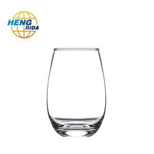 21 Unzen Stemless Wine Clear Glasses Schnaps glas Bleifrei Kristall runde Eierform Tassen goldenen Rand benutzer definierte akzeptieren