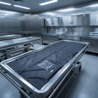 Sac de transport pour cercueil en PVC étanche, pour enterrement, transport funéraire ou hospitalier, avec 4 poignées, fermeture éclair centrale, noir (150x60cm)