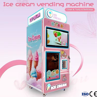 Machine à glaces intelligente entièrement automatique 24h/24, distributeur automatique à écran tactile en libre-service 24h/24, nouveau produit, glace au lait molle
