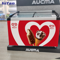 Congélateur vertical personnalisé avec affichage CE ETL -10-30 ℃   Congélateur à glaces avec porte coulissante en verre pour supermarché