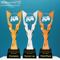Trophée en cristal personnalisé pour champion de ventes 4S de concessionnaire automobile, compétition de motocross tout-terrain, chariot élévateur - Multi-usage, logo personnalisé