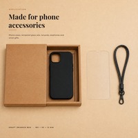 Kotak Kemasan Casing HP Kraft Custom Print dengan Tutup dan Alas Ramah Lingkungan untuk Casing iPhone Samsung Android Grosir ODM OEM