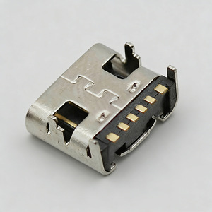 Connecteur femelle Type-C 6 broches 6,5 mm pour montage sur circuit imprimé SMT USB-C Conforme RoHS Ignifuge FDX0172A1 - Product Image 2