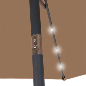 <span class=keywords><strong>Parasol</strong></span> d'extérieur solaire à LED avec chargeur intégré, 2,7 m, 8 baleines en acier, vente en gros - Product Image 5