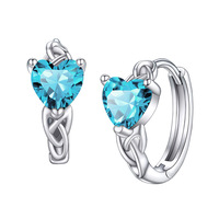 CAOSHI Boucles d'oreilles créoles personnalisées en laiton avec zircon, design torsadé en forme de cœur, 4 couleurs, pour femmes, mariage, mode, fête