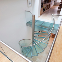 Supports de marches en verre stratifié et en acier inoxydable, avec marches flottantes et marches, moderne, sans cadre