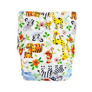 Pañal de tela de bolsillo impreso personalizado AWJ Friendly Reutilizable Baby Gear Lavable y ajustable con diseño de un solo botón - Product Image 5