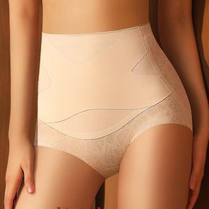 Culottes sans couture en soie glacée 2024, culottes <span class=keywords><strong>taille</strong></span> <span class=keywords><strong>haute</strong></span> pour femmes, pantalons de mise en forme du corps, culottes releveuses de fesses, shaper pour cyclistes - Product Image 5