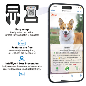 QPETTSカスタム子犬犬猫ベストハーネス調整可能な通気性バックルQRコード名タグ付きパーソナライズIDペット用ハーネス - Product Image 5