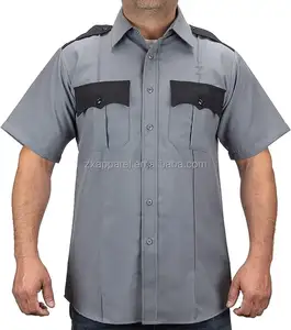 Chemises d'uniforme de garde de sécurité de couleur grise classique de conception