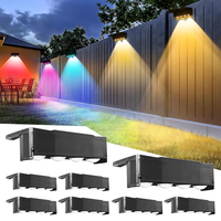 Lampe Murale Solaire LED RGB Sans Fil Automatique, Éclairage Décoratif d'Ambiance Extérieur IP65 Sans Perçage pour Jardin, Clôture, Escaliers