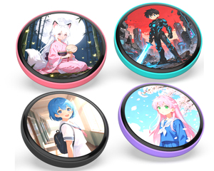 Badge électronique numérique pour enfants, écran tactile HD de 1,85 pouces, transfert de photos Bluetooth, broche interactive, cadeau pour garçons et filles - Product Image 1