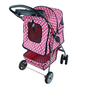 Factory Direct Sale Pet Stroller Foldable Portable Easy Walk Jogger Pet Stroller With 4 Wheels For Small Animals