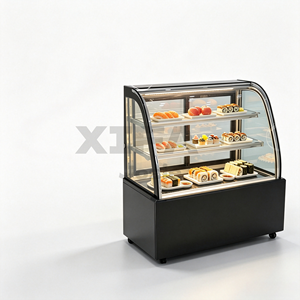 Vitrina Refrigerada Curva <span class=keywords><strong>de</strong></span> Vidrio para Pasteles, en Acero Inoxidable, Popular y en Oferta, para Panadería - Product Image 3