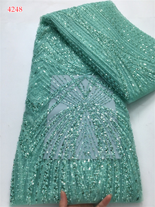 4248 White Bridal <strong>Lace</strong> <strong>Latest</strong> Party Luxury Wedding Dress African <strong>Sequins</strong> <strong>Beaded</strong> <strong>Lace</strong> Fabric Groom Nigerian Wedding <strong>Net</strong> Mesh <strong>Lace</strong> - Product Image 2