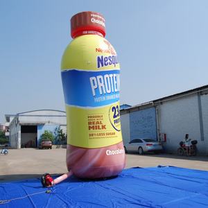 Réplica de Botella de Leche con Proteína y Chocolate Inflable Gigante, Exhibición Inflable Promocional Personalizada para Marcas de Bebidas Nutritivas - Product Image 2