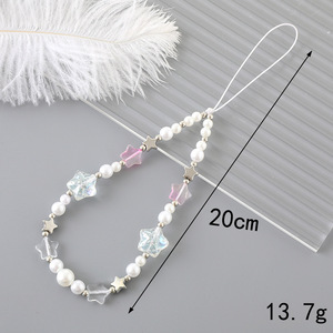 Nouvelle breloque de téléphone créative en perles <span class=keywords><strong>et</strong></span> nœud papillon, tendance <span class=keywords><strong>et</strong></span> polyvalente, avec chaîne de suspension pour étui, Yiwu pour femmes - Product Image 2