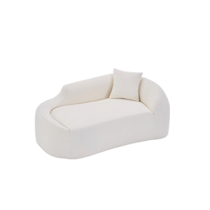 Divan incurvé emballé en rouleau, canapé deux places incurvé en tissu éponge, compression sous vide à faible coût pour mobilier hôtelier - Product Image 5
