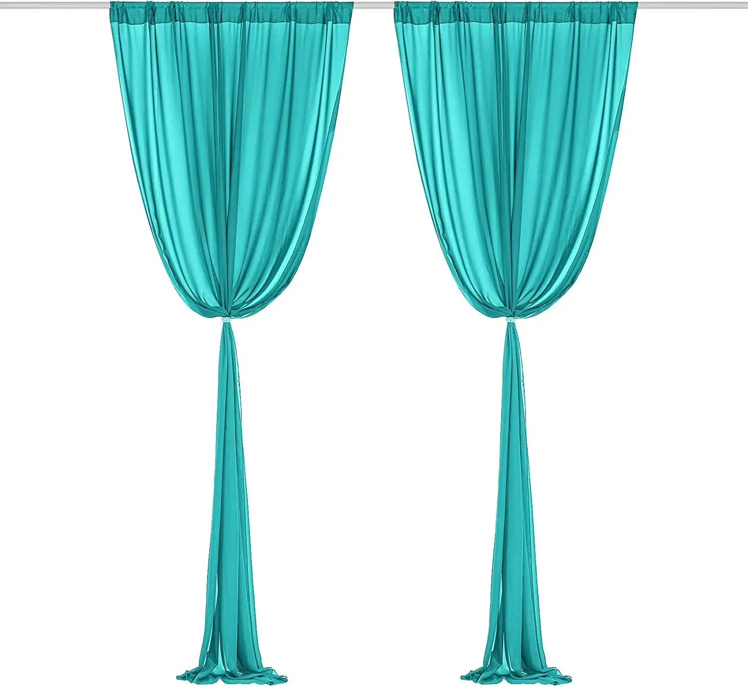 Custom 60x120 Inches Long Sheer Chiffon Curtains for for Wedding Tulle Scarf 10FT Curtains Ceiling Backdrop Drapes