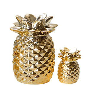 Ornements en céramique dorée créatifs en forme d'<span class=keywords><strong>ananas</strong></span>, accessoires de table, décorations pour la maison - Product Image 5