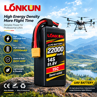 Batterie Lipo semi-solide Longkun 6S 22.2V 16000mAh 20C pour drone d'inspection léger de type quadrotor