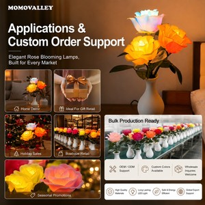 Lampe de table décorative en forme de <span class=keywords><strong>rose</strong></span>, couleur au choix, à piles, pour les acheteurs de fournitures de vente au détail pour les magasins de style de vie - Product Image 5