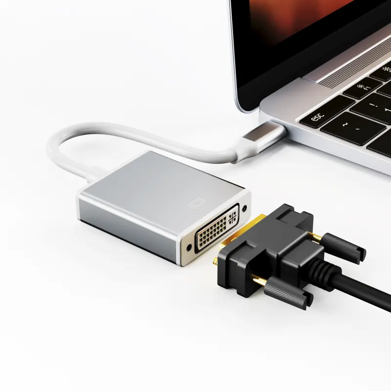 USB C To DVI Dual Link Connector Adapter USB Type C USB 3.1 Male To Female Converter For MacBook Huawei Matebook Notebook