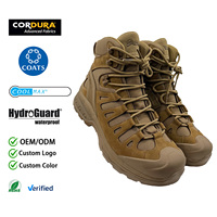Chaussures tactiques imperméables pour hommes, bottes mi-hautes pour l'extérieur avec tissu Cordura, semelle intermédiaire en EVA et semelle en caoutchouc antidérapante