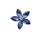 Broche Fleur Bleue en Alliage avec Strass en Cristal, Accessoire de Mode pour Mariage, Fête, Cadeau