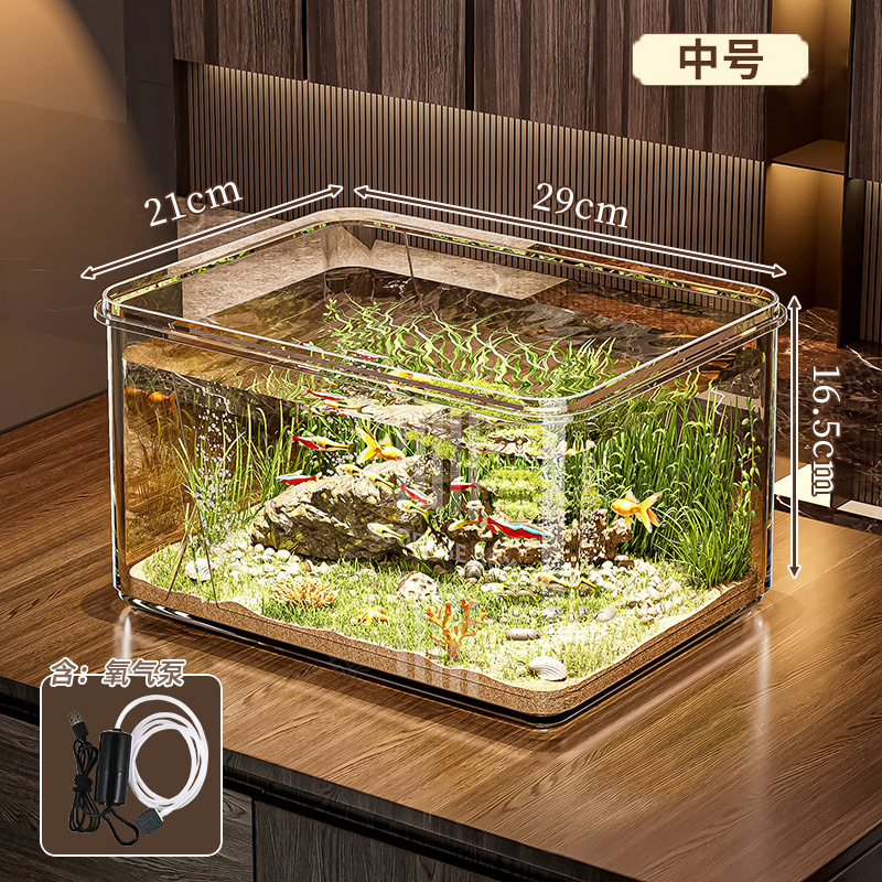 Acquario medio + pompa di ossigeno