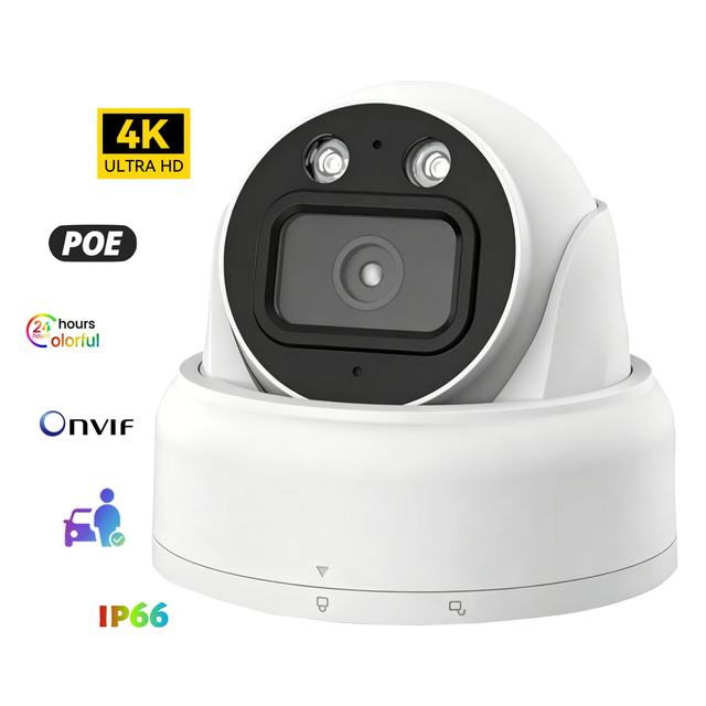 7k7/OEM 8MP 4MP 4K Dome Camera AI Two-Way Audio IP67 Waterproof Motion Detection NVR Cloud Storage for Security Surveillance