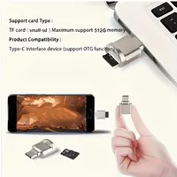Adaptador de Lector de Tarjetas de Memoria/TF Tipo C Mini con Llavero, USB 3.0 Tipo-C a Micro SD SDHC SDXC OTG