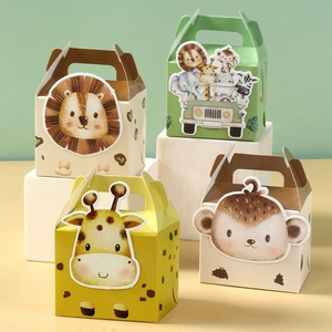 Jungle Animal papier boîte à bonbons fête d'<span class=keywords><strong>anniversaire</strong></span> décoration cadeau emballage boîte sauvage un bébé douche cadeau boîte pour enfants <span class=keywords><strong>anniversaire</strong></span> - Product Image 3