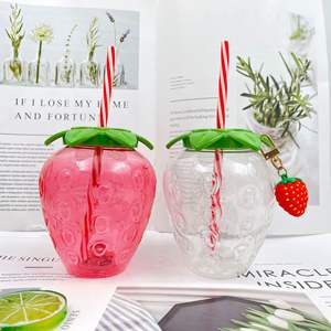 Pailles en plastique lumineuses en forme de fruits de dessin animé pour fête hawaïenne, <span class=keywords><strong>paille</strong></span> en forme de fraise, <span class=keywords><strong>paille</strong></span> en forme d'ananas, gobelet <span class=keywords><strong>à</strong></span> fraises - Product Image 2