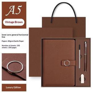 Set de Regalo Tres en Uno de Cuero PU con Logotipo Personalizado en Relieve, Diseño Magnético con Bolígrafo y USB, 100 Hojas - Product Image 4