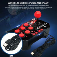 Joystick de jeu de bâton de combat à bascule filaire USB pour Console de jeux PC/Android TV Station d'arcade rétro 4 en 1 pour PS3/Switch