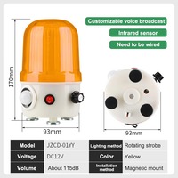 JZCN PIR Detektor Gerakan Alarm Cahaya Suara 115dB Sensor Inframerah Strobo Berputar Magnetik Anti Maling