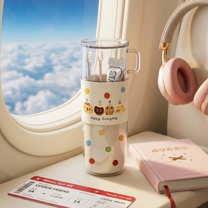 Cute Toothbrush Cup Set Portable Travel Mouthwash Cup With <b>Toothpaste</b> Storage Electric Toothbrush Holder PP Material - Product Image 4