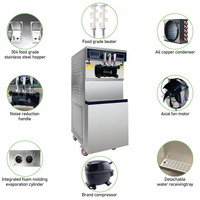 IJsmachine 48-50L/H Dubbel Systeem Yoghurt Soft Serve IJs Bereidingsapparaat Commerciële IJsmachine