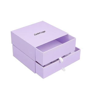 Boîte à bijoux coulissante en carton écologique OEM avec ruban, fabricant de boîtes à bijoux personnalisées - Product Image 1