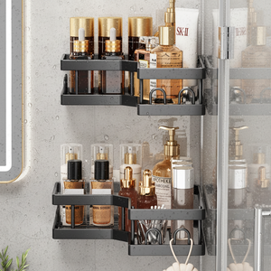 Wall Mounted Bathroom Corner <strong>Shower</strong> Caddy Set No Drill Rustproof Bathroom Storage Organizer for Shampoo and Cosmetics - Product Image 1