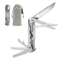 Couteau multifonction Xhandle MT-17 10-en-1 en acier inoxydable 7Cr17 avec lame de scie, ciseaux, ouvre-bouteille, bande phosphorescente et brise-vitre