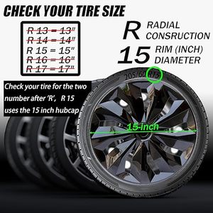 <span class=keywords><strong>Tapacubos</strong></span> Universales de 14/15/16'' para Ruedas, Tapas de Llanta a Presión para Coche, Camioneta, SUV, Material ABS, Juego de 4 - Product Image 3