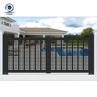 Portail extérieur en aluminium robuste Prima Model 030, porte à persiennes horizontales, clôture moderne, entrée, balcon, escalier, résistant à l'eau