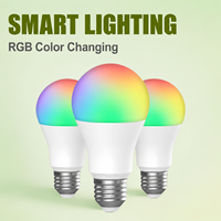 Ampoule LED intelligente WiFi RGB à changement de couleur, dimmable, avec contrôle par application et télécommande, culot E27