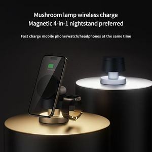 Station de charge magnétique sans fil 4-en-1 pour iPhone, <span class=keywords><strong>Apple</strong></span> <span class=keywords><strong>Watch</strong></span> et écouteurs, <span class=keywords><strong>chargeur</strong></span> rapide 15W, certifiée CE FCC RoHS - Product Image 4