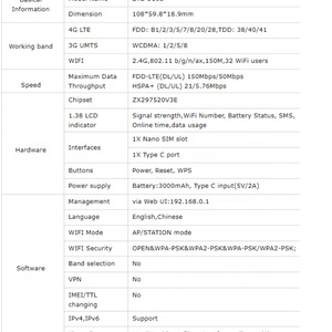 Versión Global ZTE U10s Pro, Router Wifi Inalámbrico Portátil de Bolsillo 4G - Product Image 5