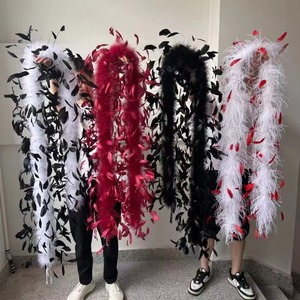 Boa en plumes de dinde marabout naturelles de 2 m sur mesure avec plumes de <span class=keywords><strong>coq</strong></span> pour costume de cosplay, fête de carnaval, défilé de mode, décoration - Product Image 5