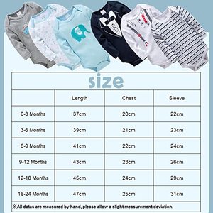 Mameluco de Algodón para Bebé, Mono para Recién Nacido, Regalo para Niño, 0-24 Meses, Body de Manga Larga - Product Image 6